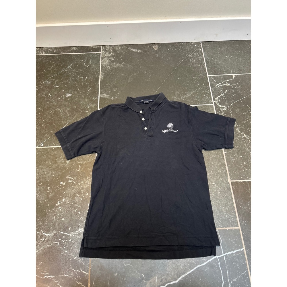 Devon & Jones Alfa Romeo Mens Black Pima Cotton Short Sleeve Polo Shirt Size M